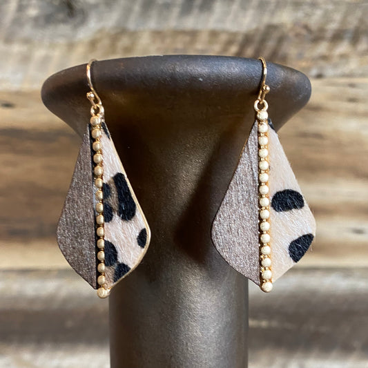 Leopard Print Dangle Earrings