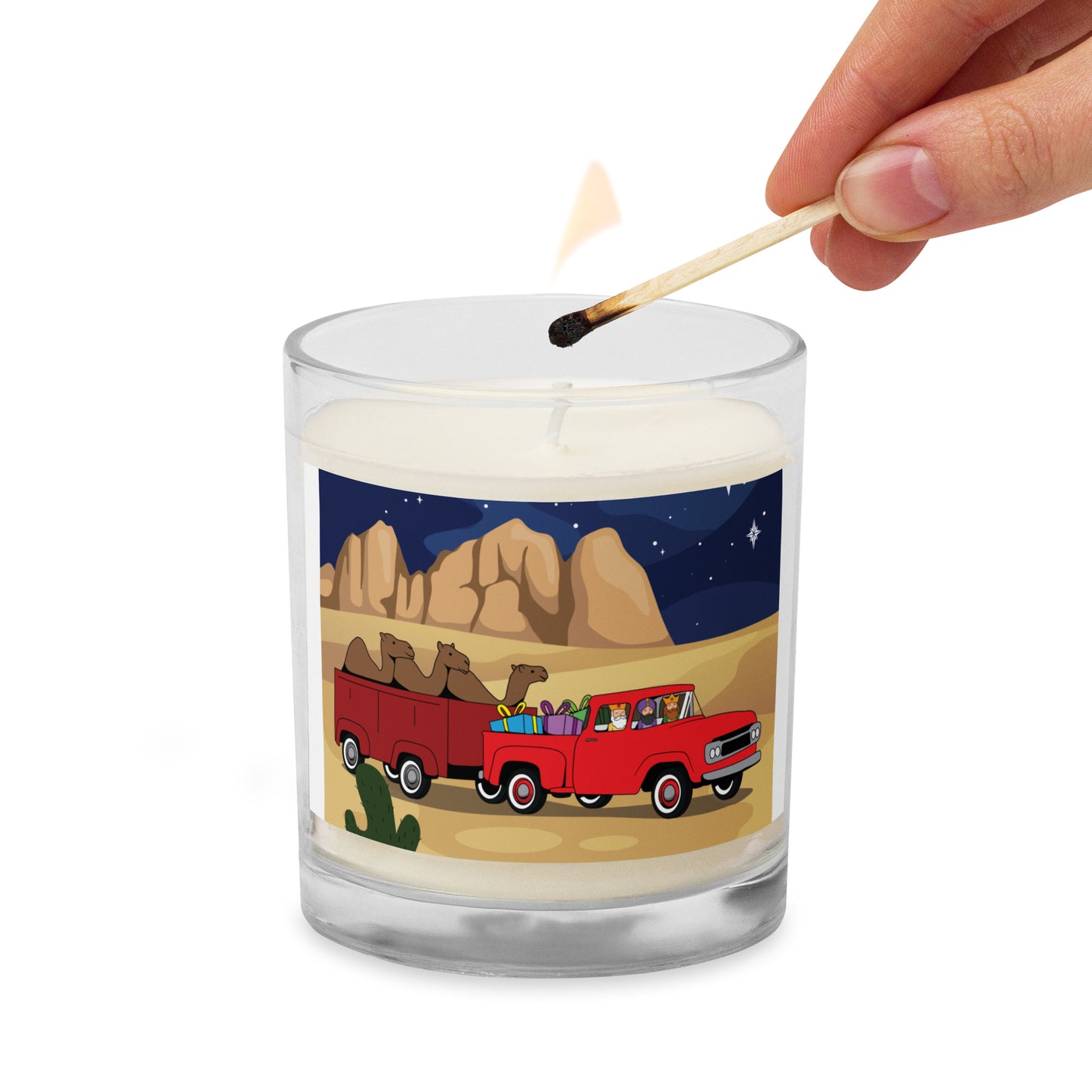 Three Wise Men Road Trip - Los Reyes Magos Glass - jar soy wax candle