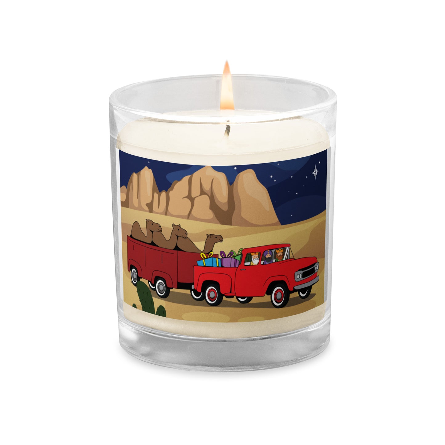 Three Wise Men Road Trip - Los Reyes Magos Glass - jar soy wax candle